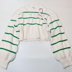 superdown  Sophia Stripe Sweater in White & Green Photo 0