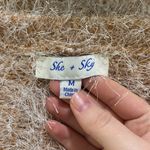 She & Sky copper shimmer white fuzzy chunky knit v-neck boxy sweater size M Photo 10