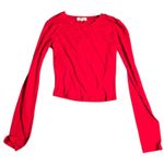 Heart & Hips Bold Red Long Sleeve Top Size: S Photo 0