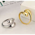 Boutique NEW Chunky Yellow Gold Plated Sterling Silver Open Wrap‎ Band Ring, Adjustable Photo 7