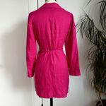 Mango MNG  Linen Wrap Dress Hot Pink Long Sleeve Casual Party Dress Size‎ S Photo 8