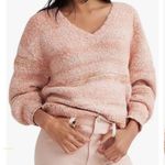 J.Crew NWT Women's Puff Sleeve V-Neck Sweater in Pink Space Dye Size Medium Photo 0