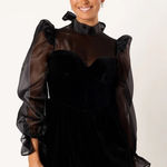 Petal and Pup  Blaire Longsleeve Mini Dress - Black  Photo 0