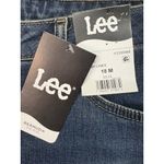 Lee *New  Bermuda Mid Rise Denim Jean Shorts Womens 18M Dark Wash Cuffed Stretch Photo 6
