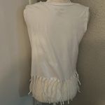 On Fire  Not Today Fringed Tassel Muscle T-shirt M Festival Cowgirl Rocker Boho Photo 3