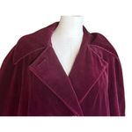 Vtg Betty Rose Burgundy Red Velvet Double Button 3/4 Length Coat Victorian Sz L? Size L Photo 1