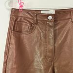 Wilfred  Aritzia Melina brown vegan leather straight leg high rise pant size 8 Photo 6