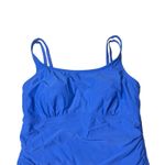 Merona  Blue Swimsuit Lightly Padded Ruched One Piece Size Large preowned Photo 1