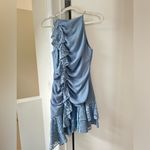 Keepsake Light Blue Lace Embellished Ruched Dress Size S Photo 2