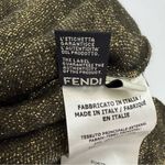 Fendi  Wool Blend Knit Sweater Brocade Damask Dress Metallic Gold Brown Photo 13