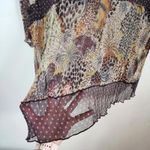 Karen Kane 100% Silk Tunic Blouse L Sheer Floral Polka Dot Boho Fairycore Y2K Photo 2