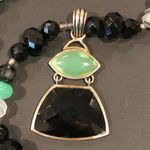 BARSE Green Jade Black Onyx Rutilated Quartz Semi Precious Gemstone Necklace Photo 2