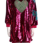 Jovani NEW  Hot Pink Sequin Heart Gemstone‎ Dress - Size 6 Photo 0