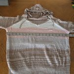 Women's Pink, White, Grey and Brown Striped Sweater Pink Photo 3