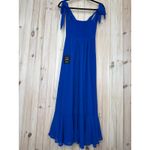 Lulus NWT  Summer Invite Royal Blue Tie-Strap Tiered Midi Dress Wedding Sz XS Photo 4