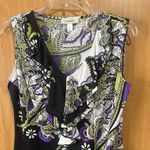 Dressbarn Multicolor Paisley Ruffle Dress Black Size M Photo 1