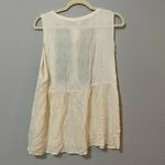 True Religion  Boho Cream Sleeveless Round Neck Embroidered Tunic Blouse Sz S Photo 2