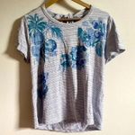 Lucky Brand  Blue Floral Tie Back T shirt Photo 2
