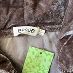 Essue  Women’s Paris full zip  Hooded Toffee Velvet Jacket Brow /Cream Medium Photo 3
