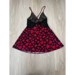 Victoria's Secret Victoria’s Secret Chemise Black Lace Trim Pink Hearts Babydoll Xs Valentines Day Photo 2