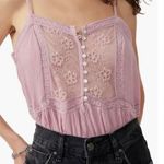 Free People NWT  Dusty Pink Rose Button up lace bodysuit Photo 2