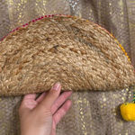 Circus by Sam Edelman Natural Jute Boho Rainbow Taco Zip Purse Clutch Photo 0