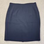 Alex Garfield Pencil Skirt 12‎ Petite Navy Ribbed Quiet Luxury Old Money Vtg USA Blue Size 12P Photo 1