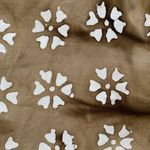 Vintage Handmade Tan White Batik Floral Maxi Dress Pockets Scoop Neck Large Size XL Photo 5