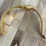 Geneva Electra Diamond Ladies Watch Gold Tone Weave Bracelet Gold Square Dial Photo 6