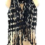 Italian stitch open knit fringe scarf Photo 0
