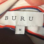 Buru Women’s Nautical Striped Puffed Sleeve Polo Stretch Dress Size M Preppy Red Size M Photo 1