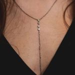 Gold Lariat Cubic Zirconia Crystal Stud Necklace Photo 5