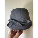 Gray Wool Blend Cloche Hat Bow Accent Downton Abbey Style One Size Fits Most Photo 2