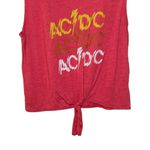 AC/DC  Tie Front Tank Top Womens Size L Rock‎ Band Graphic Tee Red Photo 3