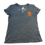 The Great Detroit Tigers " Catch" Blue V-Neck T-Shirt Women's Size L Photo 2