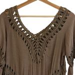 Active USA  Womens Boho Crochet Coverup Top Size M/L Hippie Beach 70s Festival Photo 1