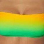 We Wore What NWT Leigh Top Gradient ZNB Bright Green Multi Small Photo 0