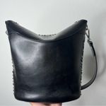 ZARA  Studded Flap Bucket Bag Black Faux Leather Crossbody Photo 12