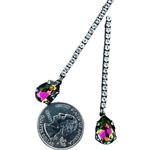 Handcrafted post earrings with Swarovski medium vitrail crystal Silver Photo 6