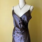 Vintage 90s Laundry by Shelli Segal Plum Satin Slip Gown Bias Cut Maxi Dress 8 Purple Photo 2