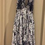 Free People Beach Day Halter Mini Dress Black Blue White LARGE Photo 7