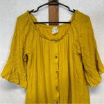 Naïf Mustard Yellow Half‎ Bell Sleeve Button Down Mini Dress Size M Size M Photo 1