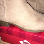 True Craft New 1” Heel Suede Feel Booties Natural Photo 4