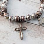 Religious Cross Charm Stretch Bracelet Photo 7