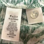 Joie  100% Linen White Green Tropical Leaf Print Short Sleeve Blouse Womens M Photo 5