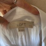 Loft  Smocked Peplum white pirate boho chic goth feminine Blouse M Photo 8