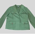 Studio 1940 Olive Green Women's Blazer Jacket With Four Pockets & Button Photo 10