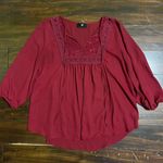 Iz Byer Red Dressy 3/4 Sleeve Blouse Photo 0
