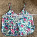 Cinema Etoile Vintage Satin Tank Top French Cut Blue Floral Lace Embroidered Size M Photo 9