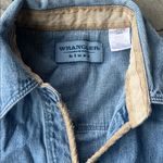 Wrangler Vtg 90s  Blue Denim Long sleeve Pearl Button Shirt Size Lg♟️ Photo 2
